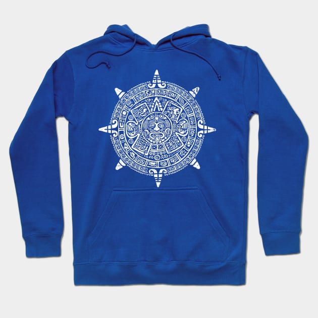 Calendario Azteca - aztec calendar - piedra del sol - white design Hoodie by verde